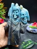Trolleite Stone Grim Reaper Carving – Powerful Symbol of Transformation, Future Prediction & Spiritual Healing, Handcrafted Gemstone Art Piece