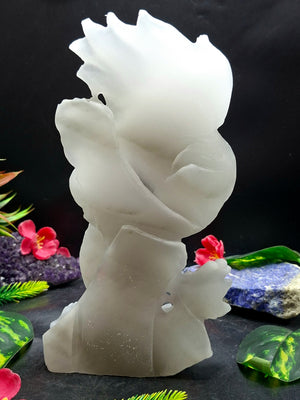 White Angelite Dragon Carving – Handcrafted Crystal Sculpture for Home Decor & Good Fortune | Reiki/Chakra/Healing/Energy | Gift - Shwasam
