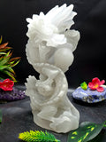 White Angelite Dragon Carving – Handcrafted Crystal Sculpture for Home Decor & Good Fortune | Reiki/Chakra/Healing/Energy | Gift