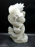 White Angelite Dragon Carving – Handcrafted Crystal Sculpture for Home Decor & Good Fortune | Reiki/Chakra/Healing/Energy | Gift