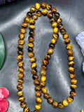 Tiger Eye Manjushri Chinese Goddess Pendant with 8 mm Tiger Eye Faceted Bead Mala for Divine Energy & Spiritual Growth | Birthday Gift | Weight 81 gms