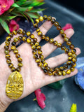 Tiger Eye Manjushri Chinese Goddess Pendant with 8 mm Tiger Eye Faceted Bead Mala for Divine Energy & Spiritual Growth | Birthday Gift | Weight 81 gms