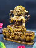 Goddess Lakshmi Carving in Tiger Eye Gemstone: A Symbol of Prosperity, Positivity, and Divine Energy | Divine Prosperity | Crystal carvings for home decor - Shwasam