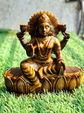 Goddess Lakshmi Carving in Tiger Eye Gemstone: A Symbol of Prosperity, Positivity, and Divine Energy | Divine Prosperity | Crystal carvings for home decor - Shwasam