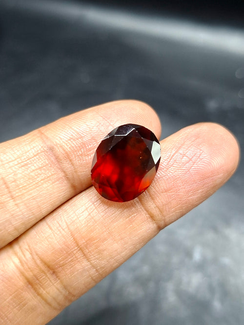 Elegant Red Garnet Faceted Stone in Oval Shape – Boost Confidence & Style | Loose Gemstone - Shwasam