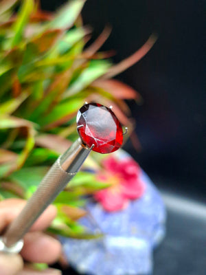 Elegant Red Garnet Faceted Stone in Oval Shape – Boost Confidence & Style | Loose Gemstone - Shwasam
