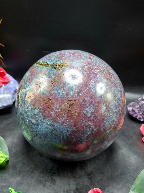 Ruby Kyanite Sphere for Decor, Meditation, and Chakra Balance (5.5 Inches, 5200 gms) | Reiki/Healing/Energy | Home Decor - Shwasam