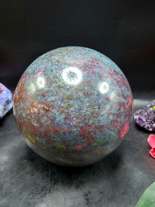 Ruby Kyanite Sphere for Decor, Meditation, and Chakra Balance (5.5 Inches, 5200 gms) | Reiki/Healing/Energy | Home Decor - Shwasam