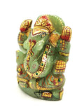 Ganesha Statue in Natural Green Aventurine Painted - A Resplendent Symbol of Prosperity and Divine Blessings | Gemstone Idol | Crystal Deity | Home Decor |