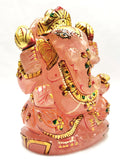 Ganesha Statue in Natural Rose Quartz Painted - A Symbol of Divine Beauty and Wisdom | Ganapati idol | Home Decor | Ganesh Murti | gift a ganesha