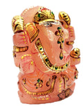 Ganesha Statue in Natural Rose Quartz Painted - A Divine Expression of Love and Wisdom | Ganapati idol | Home Decor | Ganesh Murti | gift a ganesha