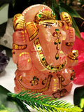 Ganesha Statue in Natural Rose Quartz Painted - A Divine Expression of Love and Wisdom | Ganapati idol | Home Decor | Ganesh Murti | gift a ganesha