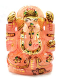 Ganesha Statue in Natural Rose Quartz Painted - A Divine Expression of Love and Wisdom | Ganapati idol | Home Decor | Ganesh Murti | gift a ganesha