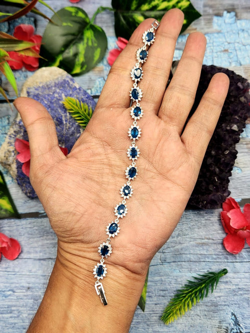 Neon Apatite Bracelet made in 925 silver with Rhodium plating and embellished with CZ | Gift Jewelry | Crystal Ornaments | Gemstone jewelry