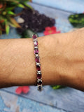 Rhodolite Bracelet made in 925 silver with Rhodium plating | Gift for girlfriend | Crystal Jewelry | Rhodolite Jewelry | Gemstone jewelry