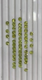 Lot of 30 cent sized stones - Citrine, Garnet, Peridot & Aquamarine - Total 310 carats