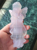 Candy Fluorite Harmony: Unveiling Spiritual Bliss in an Angelic Carving -Angel carving