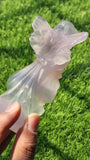 Candy Fluorite Harmony: Unveiling Spiritual Bliss in an Angelic Carving -Angel carving