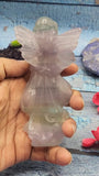 Candy Fluorite Harmony: Unveiling Spiritual Bliss in an Angelic Carving -Angel carving