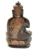 Tiger Eye gemstone Buddha - handmade carving of serene and meditating Lord Buddha - crystal/reiki/healing