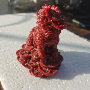 Cinnabar Lion | Cinnabar Dragon |- Custom Order - Gemstone Animal Carvings