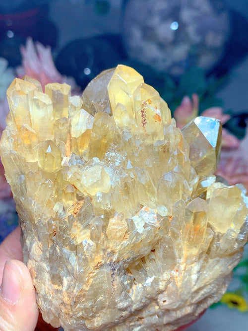 Natural Citrine Cluster: A Radiant Beacon of Positive Energy - 670gms with Points