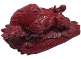 Cinnabar Carvings - Bull, Horse, Dragon & 2 bracelets - Animal Statue