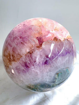 Amethyst with Moss Agate Geode Sphere - Massive 13.5 lbs wonder - Part Payment link 2nd installment