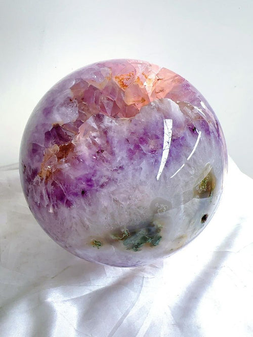 Amethyst with Moss Agate Geode Sphere - Massive 13.5 lbs wonder - Final Payment link