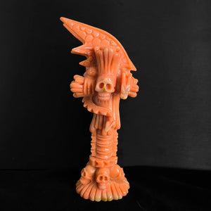 Sunstone Flying Dragon with Spread Wings Sitting on a Pillar of Skulls: A Symbol of Power, Protection and Creativity