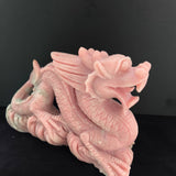 Pink Opal Dragon Carving: A Perfect Addition to Your Home Decor | Animal carving