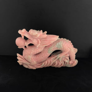Pink Opal Dragon Carving: Embrace Tranquility and Strength | Animal carving | Home Decor