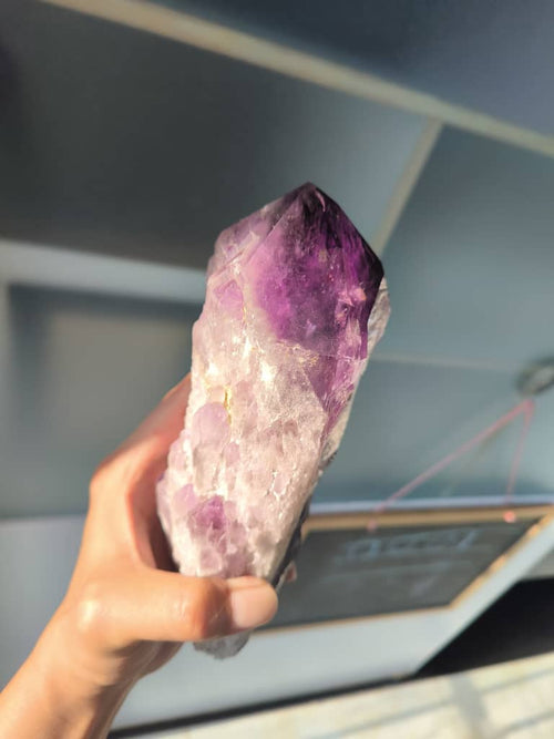 Natural Amethyst Point: Enhancing Home Decor, Crystal Healing and Spiritual Aura | Gemstone Point
