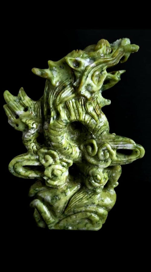 Xiuyan Jade Dragon Carving: Enhance Your Home with Elegance, Protection and Creative Energy