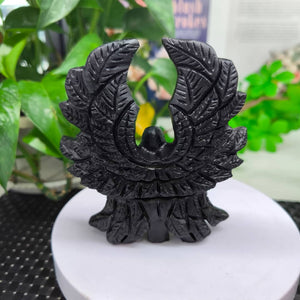 Black Obsidian Winged Angel: A Symbol of Protection, Purity and Peace | Weighing 170 grams