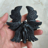 Black Obsidian Winged Angel: A Symbol of Protection, Purity and Peace | Weighing 170 grams