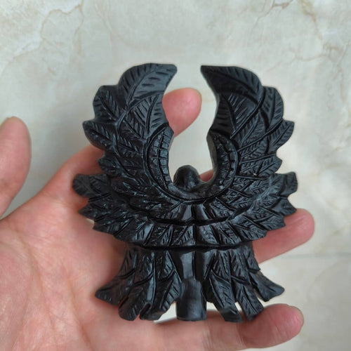 Black Obsidian Winged Angel: A Symbol of Protection, Purity and Peace | Weighing 170 grams