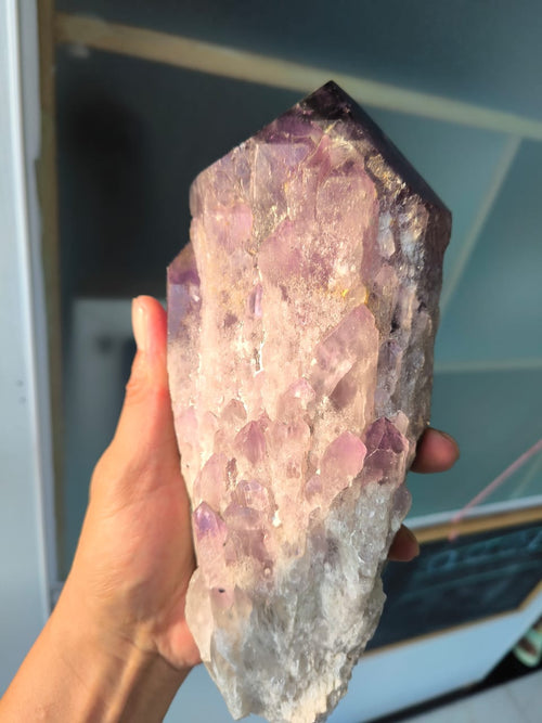Natural Amethyst Point: Enhancing Home Decor, Crystal Healing and Spiritual Aura | Gemstone Point