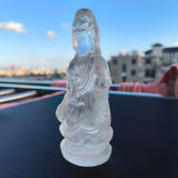 Kwan Yin Carving in Clear Quartz is Perfect for Home Decor | Reiki/Chakra/Healing/Energy | Guanyin | Avalokiteshvara
