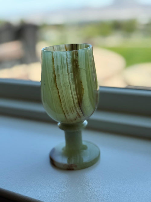 Green Onyx Wine Glass: A Luxurious Blend of Art and Functionality | ONE PIECE ONLY