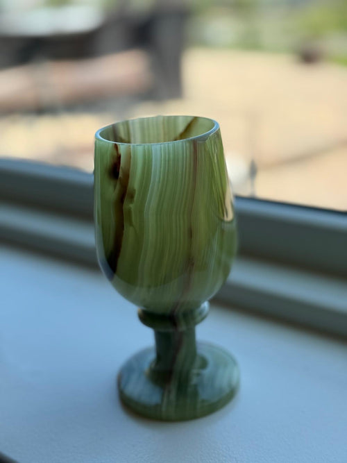 Green Onyx Wine Glass: A Luxurious Blend of Art and Functionality | ONE PIECE ONLY