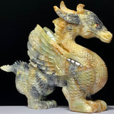 Amazonite Flying Dragon Carving - Amazon stone chinese dragon