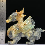 Amazonite Flying Dragon Carving - Amazon stone chinese dragon