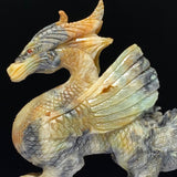 Amazonite Flying Dragon Carving - Amazon stone chinese dragon