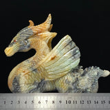 Amazonite Flying Dragon Carving - Amazon stone chinese dragon