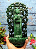 Buddha with beautiful arch - handmade carving of serene and standing Lord Buddha -crystal/reiki - 10 in and 1.91 kg