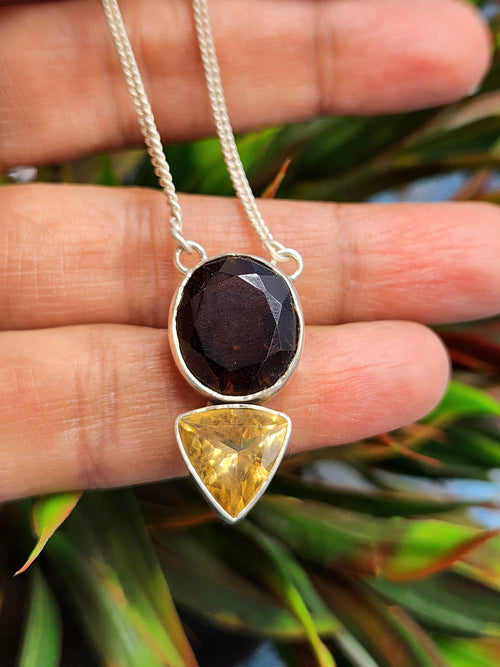 Stunning smokey citrine necklace in 925 sterling silver - gemstone/crystal jewelry | Mother's Day/engagement/anniversary/occasion gift