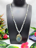 Black Rainbow or Labradorite bead necklace with labradorite Buddha pendant | gemstone/crystal jewelry | Mother's Day/Anniversary/Engagement gift