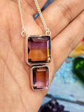 Stunning ametrine jewelry set (necklace/ring) in 925 sterling silver - gemstone/crystal jewelry | Mother's Day/anniversary/occasion gift