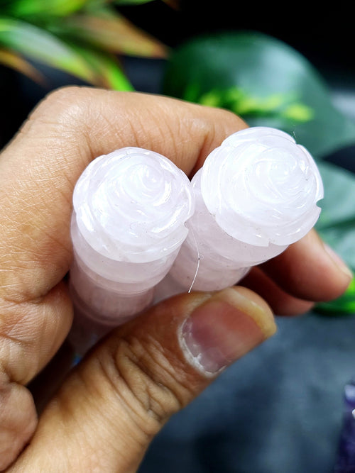 Rose Quartz carving of a traditional phurba - Carvings in gemstones and crystals - 3.5 inches and 35 gms